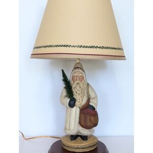 Walnut Ridge Chalkware Santa Lamp Christmas Signed Kathi Lorance Bejma 1993 NICE